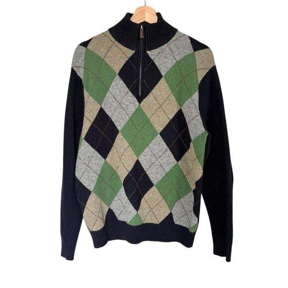 J.Crew Men's Argyle Lambswool Sweater Multicolor Size M Pullover - Picture 2 of 7